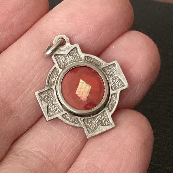 Relique de Saint-Gérard Majella, médaille protection des femmes enceintes, objet vintage de dévotion