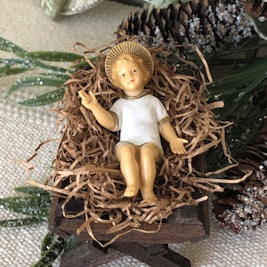 Hong Kong Vintage Nativity Scene Figurine, Nativity Jesus Figurine, Retro Christmas Decor, Vintage Nativity Scene