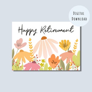 Carte de retraite - Carte de retraite heureuse pour elle. lui - Carte de voeux imprimable - Cadeau de retraite Téléchargement instantané