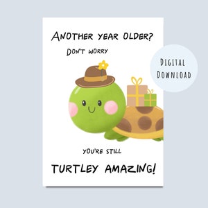 Turtley Amazing Birthday Card - Funny Birthday Card Printable - Turtle Birthday Card - Birthday Card For Her, Him, Grandma