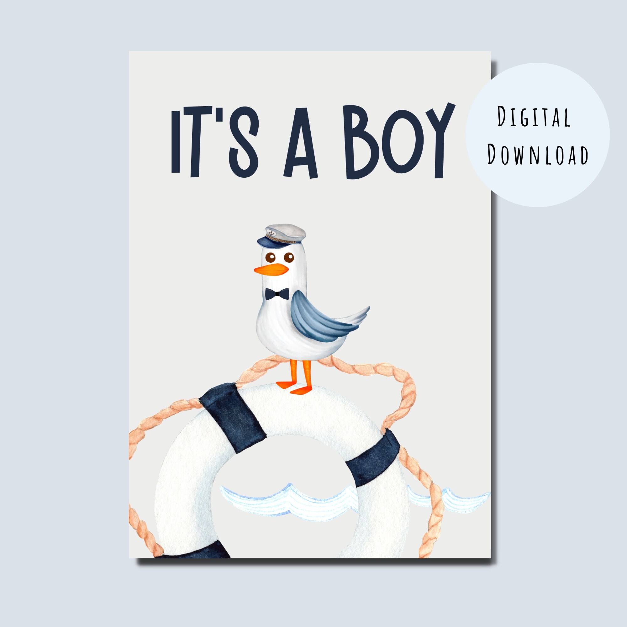 Printable Baby Boy Card It's A Boy Card New Baby Card, It's a Boy ...