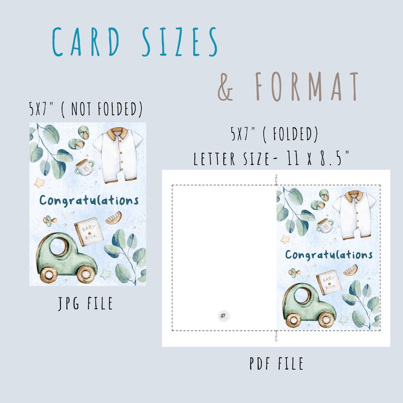 Congratulation Baby Card Printable Baby Shower Greetings Card New Baby