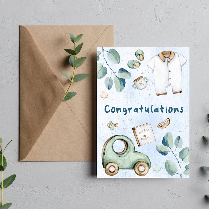 Congratulation Baby Card Printable Baby Shower Greetings Card New Baby