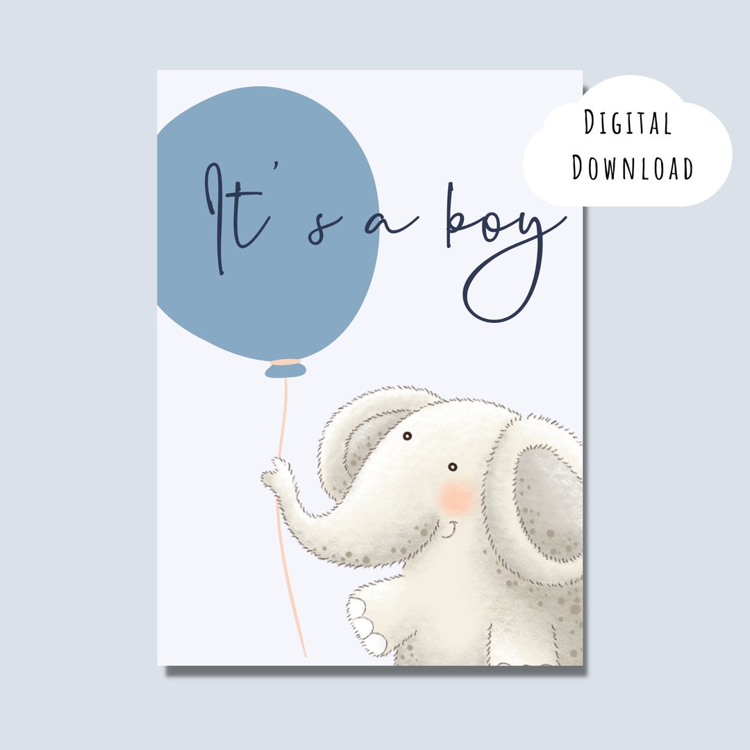 It's a Boy Printable Card - New Baby Boy Card - Congratulations Card ...