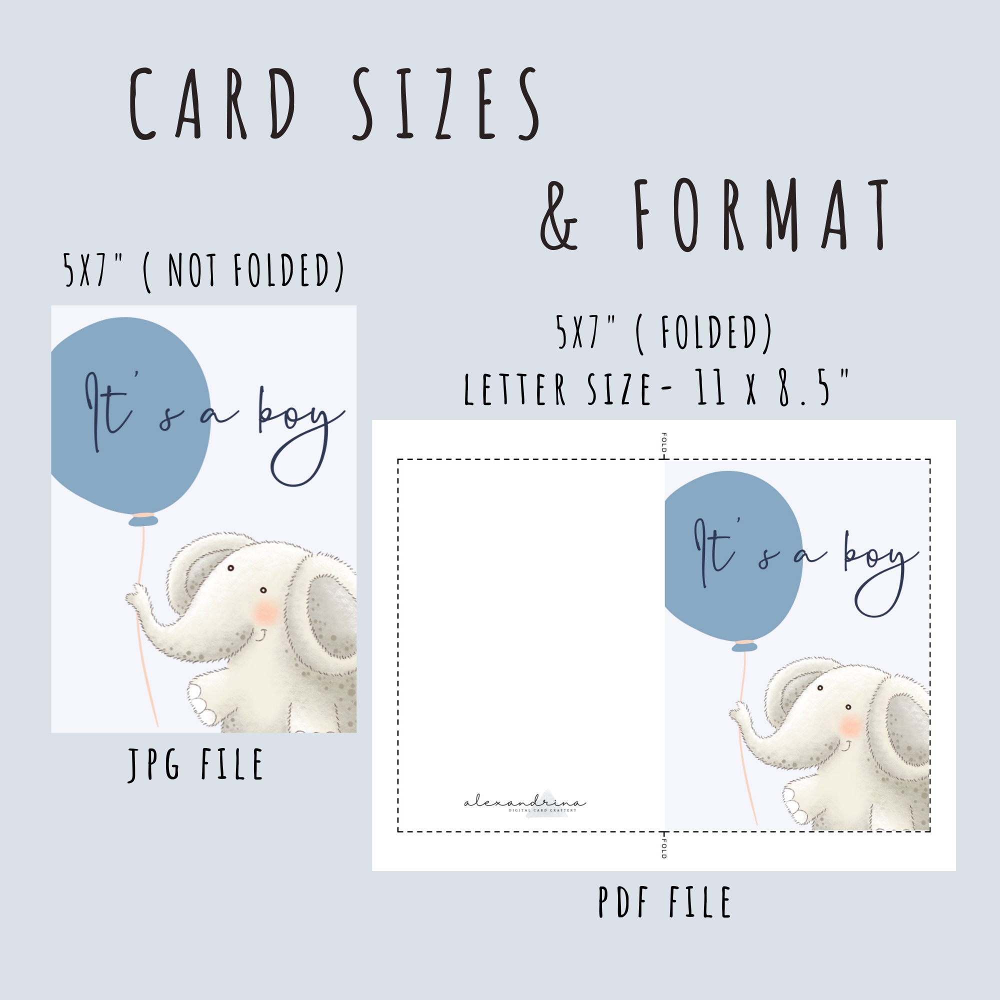 It's a Boy Printable Card New Baby Boy Card - Etsy