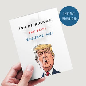 Digitale Karte von Trump - Lustige politische Karte - Druckbare Geburtstagskarte von Trump - Feierkarte - Karte für Ihn, Mann, Vater -