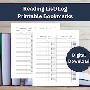 Library Card Bookmarks, Printable Bookmarks, Digital Download, Reading List, Reading Log Bookmark, Book Tracker, Vintage Library Bookmark