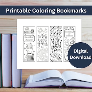 Color your own, Coloring bookmarks, Bookmarks, Coloring activity, Printable Bookmarks, Digital Download