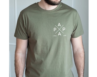 Personalisiertes Papa T-Shirt mit Kindernamen, personalisiertes Geschenk für Papa, individuelles Vatertagsgeschenk, einzigartiges Geschenk für ihn, Schwangerschaft offenbaren