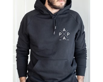 Sudadera PAPA personalizada con nombres de niños, sudadera con capucha de papá, sudadera de papá orgánica, regalo del día del padre, regalo de papá minimalista, regalo de papá de cumpleaños