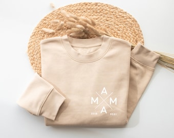 Personalisiertes MAMA-Sweatshirt, Mama-Pullover, Weihnachtsgeschenk für Mama, Monogramm, werdende Mütter, Mama-Hoodie, Babyparty, Muttertagsgeschenk