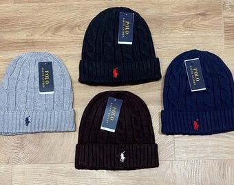 Polo Ralph Lauren Cable-Knit Merino Beanie Unisex Winter Hat