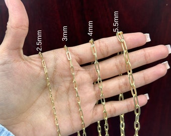 Paperclip Chain | 14K Gold Plated over 925 Sterling Silver | ALL SIZES 16”, 18", 20", 22", 24"