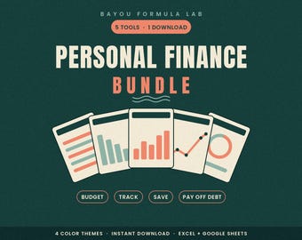 Privatekonomipaket: Budget, Skuldavbetalning, Sparande, Kassaflödeskalkylblad (Google Sheets, Excel)