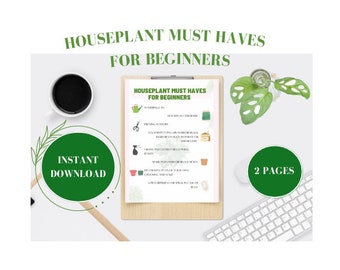 Guía para el cuidado de las plantas, trasplante y elementos imprescindibles para las plantas de interior, descarga digital, guías imprimibles para el cuidado de las plantas de interior