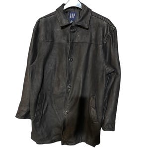Gap Leather Jacket - Etsy