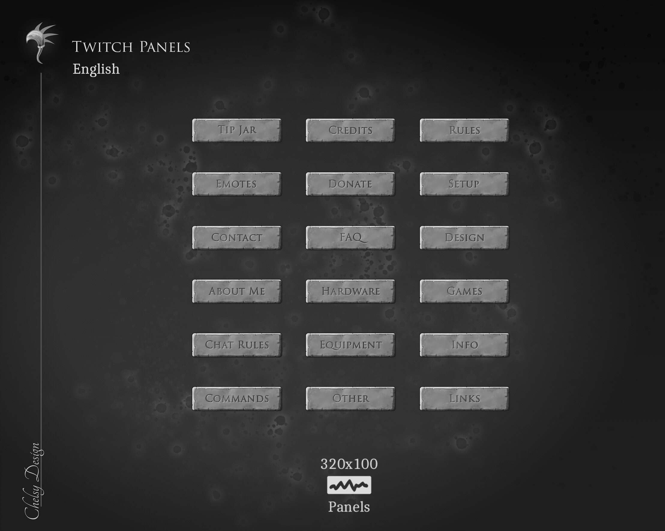 Comic Stone Plate Twitch Panels | English Platform | for Streamer - Etsy