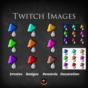 Mushroom Images (A) | for Twitch Discord | as Badges Emotes Decoration Reward