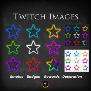 Glowing Stars | for Twitch Discord | as Badges Emotes Decoration Reward