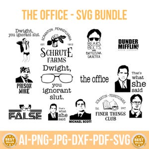 The Office SVG Bundle | Funny Quotes & Characters | Digital Cut Files for Cricut  | Silhouette