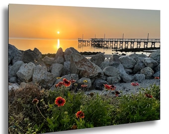 Texas Gulf Coast Sunrise Print: Scenic Nature Photography, Modern Home Decor