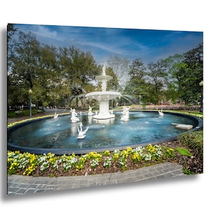 Savannah Forsyth Fountain Print: Historic Southern Landmark Photography
