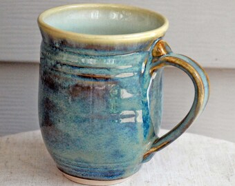 Handmade, turquoise blue ceramic pottery coffee mug,decor wedding gift,glazed stoneware tea mug, wheel thrown mug, food safe, kitchen decor