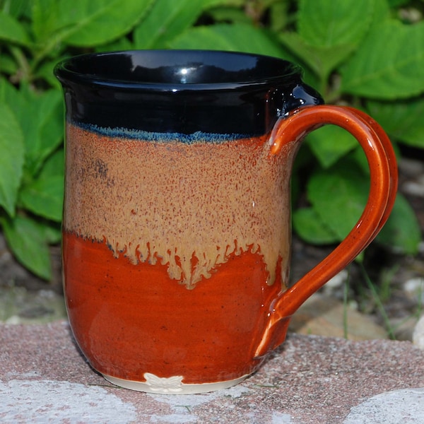 Handmade stoneware coffee mug,wheel thrown mug, ceramic tea mug,glazed pottery,birthday gift for him,rustic kitchen accent,food safe mugs