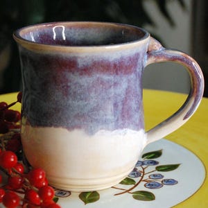 Handmade Blue & White Ceramic Mug: Wheel Thrown Stoneware Tea Cup