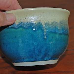 Turquoise ice cream bowl, handmade ceramic bowl, housewarming gift, food safe pottery bowl, kitchen decor item, wheel thrown stoneware