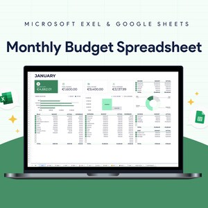 Monthly Budget Spreadsheet Template for Google Sheets Financial Planner Budget Planner Budget Tracker Savings Tracker  Expense Tracker