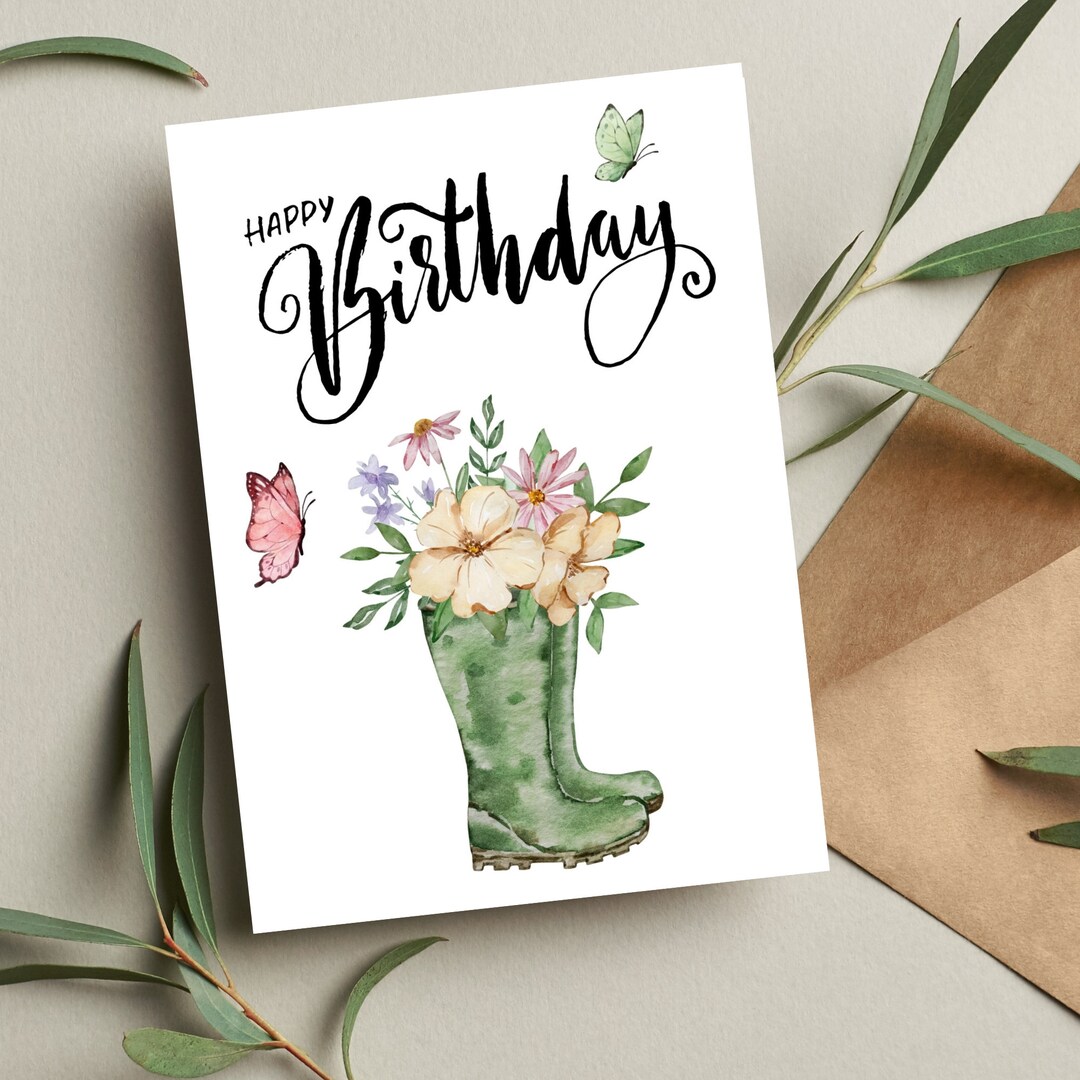 Birthday Card Printable Template / Birthday Card Printable / - Etsy
