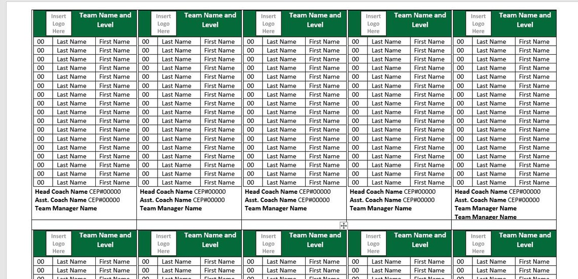 Sample Scoring Roster Sports Scoresheet Roster Label Word Template - With Color Banner and ...