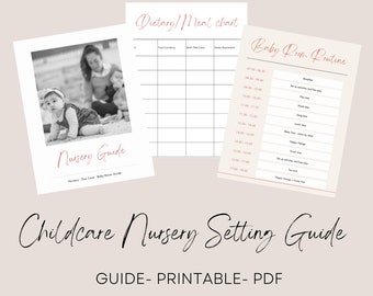 Nursery School Guide - Nappy chart template, Activities, Milk chart, Room routine