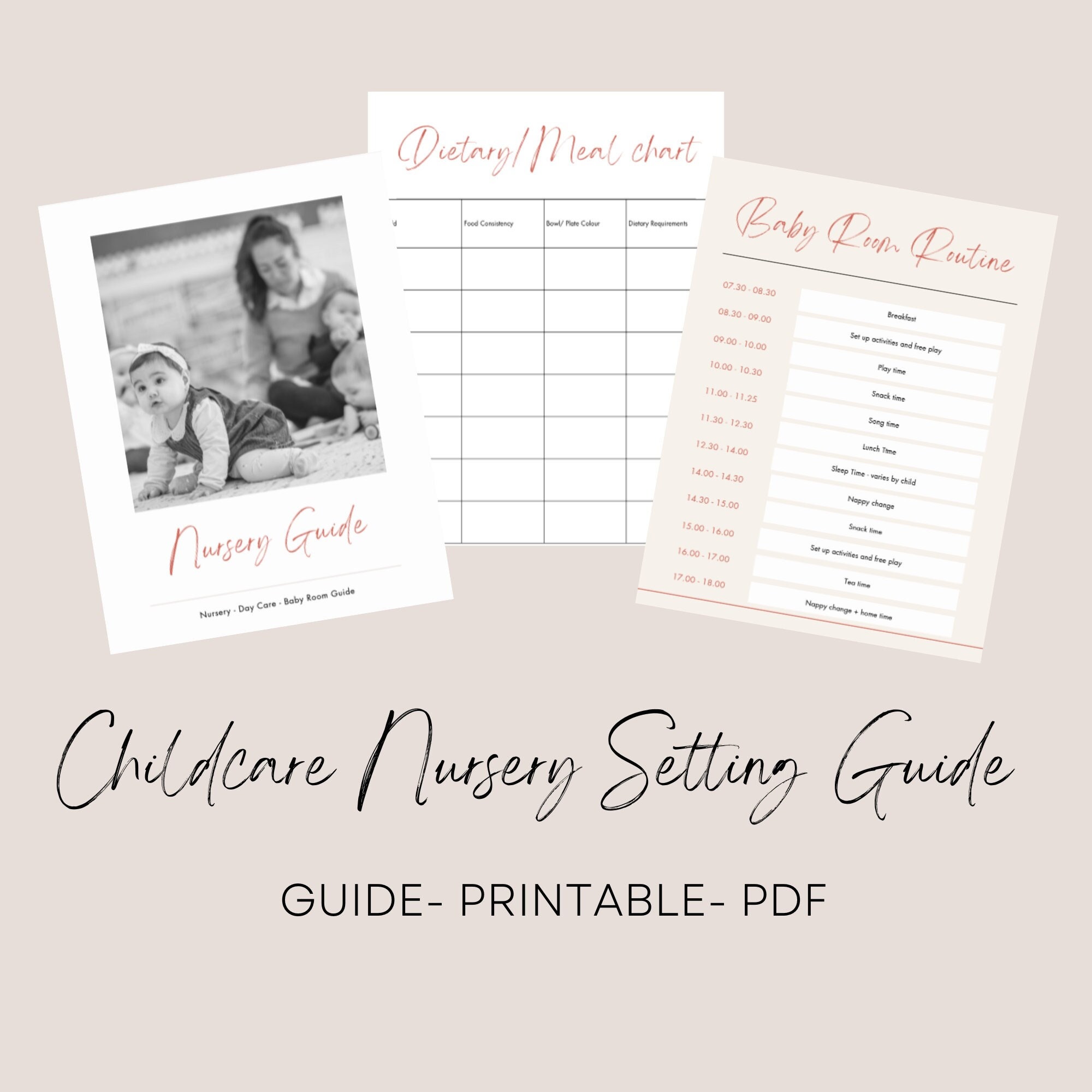 Nursery School Guide Nappy Chart Template, Activities, Milk Chart, Room