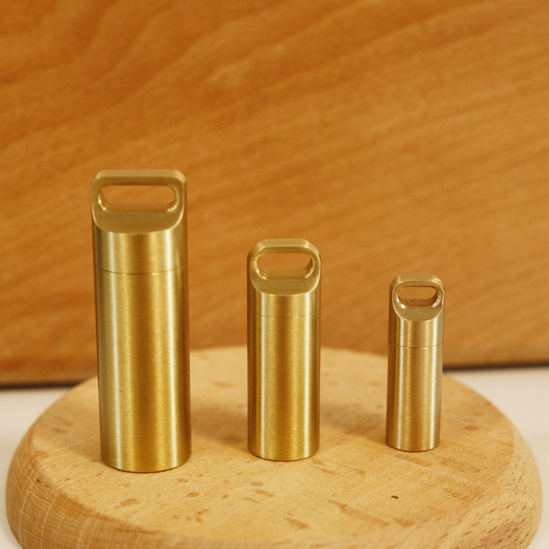Three Sizes Metal Pill Boxkeychain Pendant Pill Case Etsy