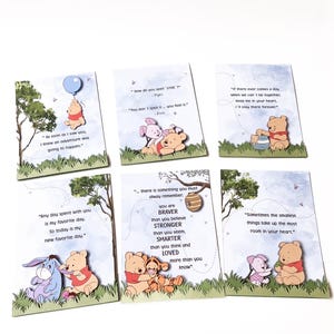 Stampe con citazioni di Winnie the Pooh, tema Baby Pooh e i suoi amici, set di decorazioni murali per la cameretta dei bambini con citazioni ispiratrici di Baby Pooh e i suoi amici.