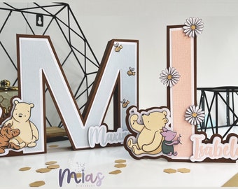 3D LETTER Winnie The Pooh theme | Baby shower decor | Gender Reveal Party | Boy or Girl decor | Custom party decor