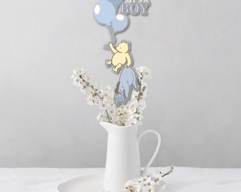 Nalle Puhs mittpunkt för babyshower Nalle Puhs tema klassisk dusch Nalle Puhs festdekoration Nalle Puhs babyshowerdekor Klassisk