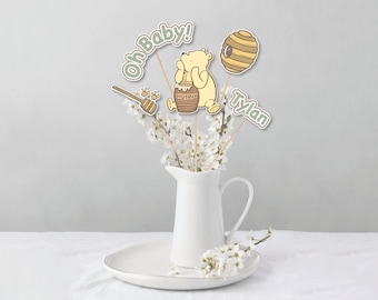 Nalle Puh bordsdekoration personlig Klassisk Nalle Puh babyshowerdekorationer för bordsdekoration stick Nalle Puh fest