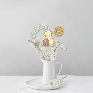 Winnie The Pooh Centerpiece personalized Classic Winnie the Pooh Baby Shower decorations for table centerpiece stick Winnie the Pooh Party