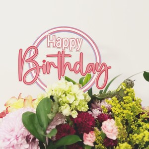 Personalized Birthday Flower Bouquet Topper: Handmade Party Centerpiece