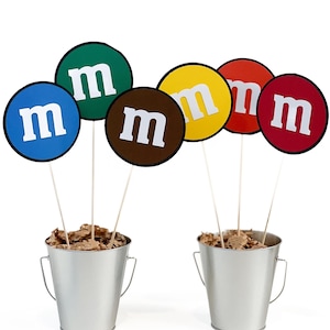 M&Ms party decorations M and M birthday party Candy m ms centerpiece sticks for birthday party decoration m and m custom party decoration