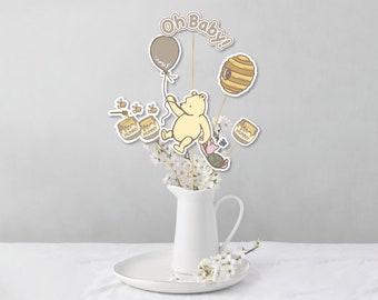 Nalle Puh Neutral könsavslöjande dekoration Nalle Puh mittdekoration för bord Tårtdekoration Nalle Puh-tema för babyshower