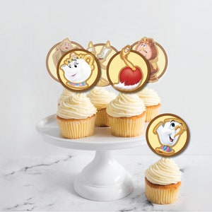 Die Schöne und das Biest Cupcake Topper Prinzessin Belle Party Dekoration Die Schöne und das Biest Geburtstagsparty Dekor Die Schöne und das Biest