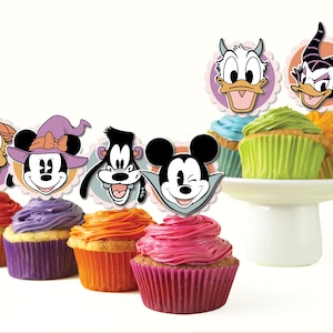 Mickey Halloween party decor Minnie and Mickey Halloween Cupcake Topper Mickey and Friend Halloween Mickey Mouse theme party Halloween decor