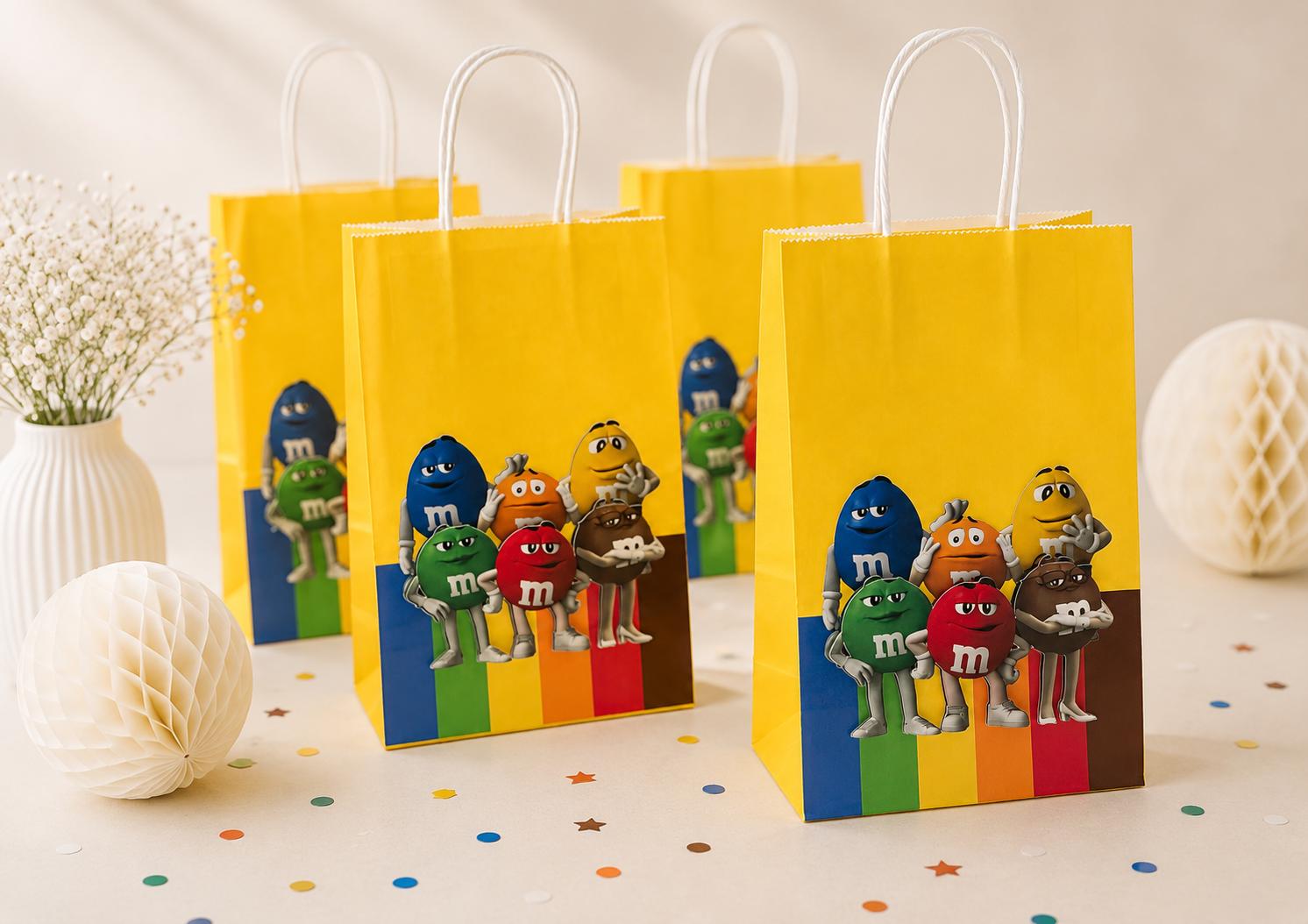 M&ms Favor Bags M and M Gift Bag for Guest Treat Bag M and M Theme