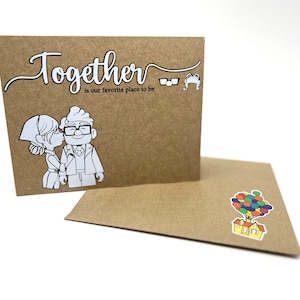 Tarjeta de aniversario personalizada inspirada en UP Regalo hecho a mano para ella Up the movie Regalo para él Tarjeta de aniversario de Carl y Ellie Up the movie Regalo