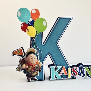 Decoración de fiesta temática de la letra UP en 3D Decoración de cumpleaños Up la película Up Decoración de fiesta personalizada Decoración con globos Up Letra inicial 3D Russell Up