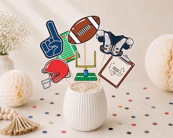 Football party decorations for table Centerpiece Cutouts Football Theme Birthday Decorations Party Centerpieces Red Blue Football Decor